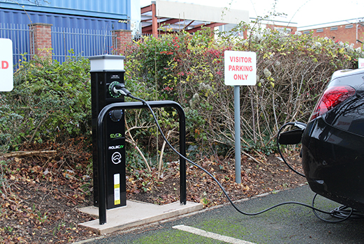 Talisman Plastics has installed a new electric vehicle charging point at its Malvern plant